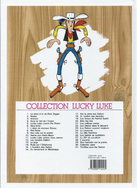 Verso de l'album Lucky Luke Tome 16 En remontant le Mississippi