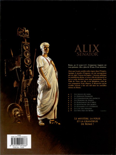 Verso de l'album Alix Senator Tome 1 Les aigles de sang