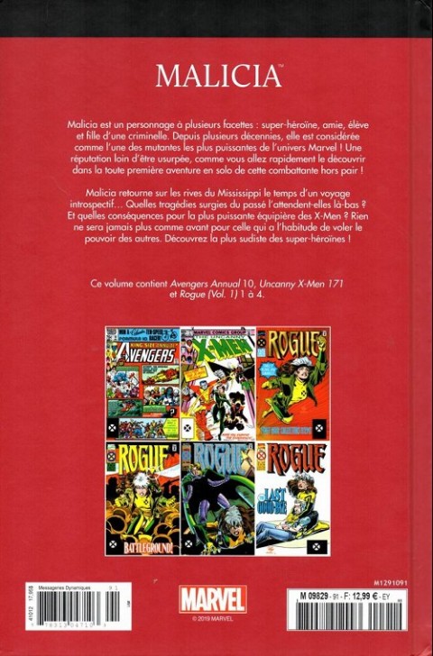 Verso de l'album Le meilleur des Super-Héros Marvel Tome 91 Malicia