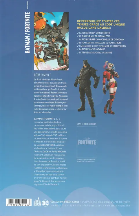 Verso de l'album Batman - Fortnite 1 Point zéro