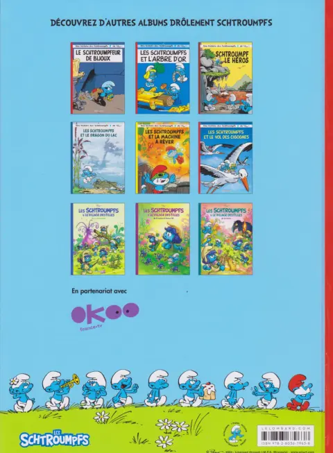 Verso de l'album Les Schtroumpfs Tome 14 L'aéroschtroumpf