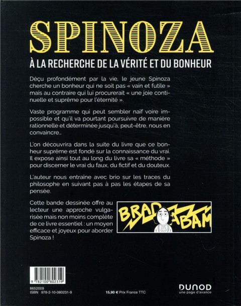 Verso de l'album Spinoza 1 Le traité de la réforme de l'entendement - A la recherche de la vérité et du bonheur