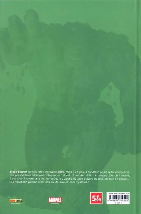 Verso de l'album Le printemps des comics Tome 7 Immortal Hulk - Ou est-il les deux ?