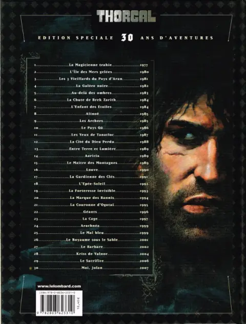 Verso de l'album Thorgal Tome 30 Moi, Jolan