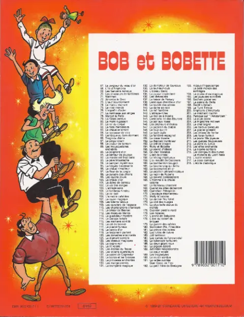 Verso de l'album Bob et Bobette Tome 78 Margot la folle