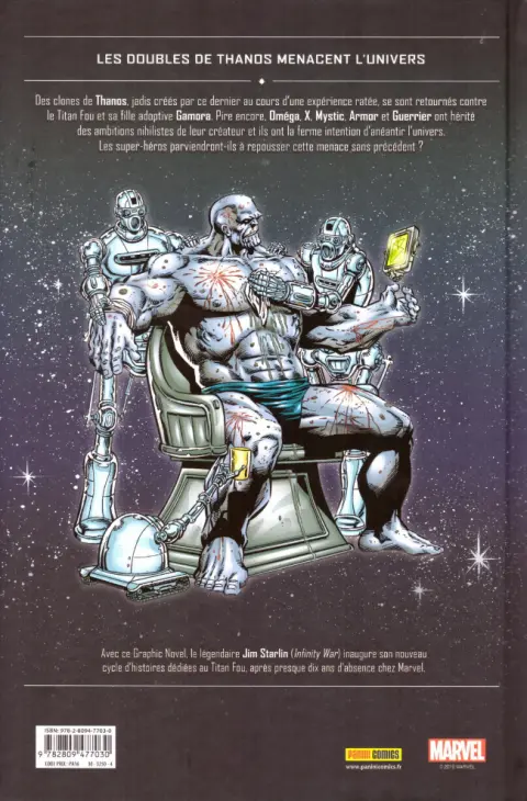 Verso de l'album Thanos : le gouffre de l'infini