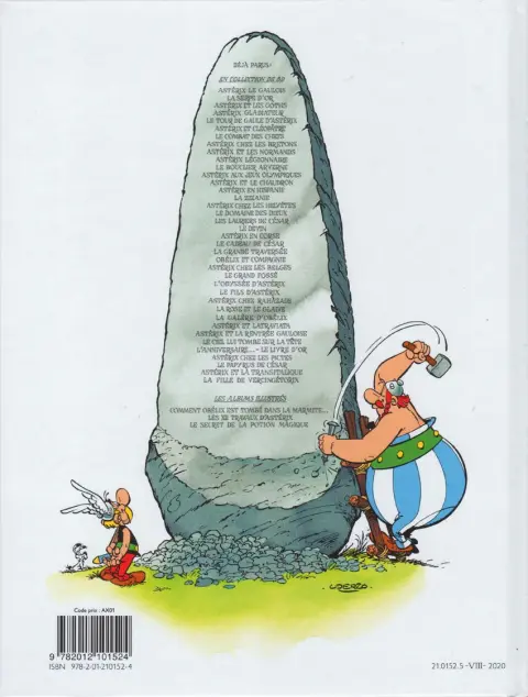 Verso de l'album Astérix Tome 20 Astérix en Corse