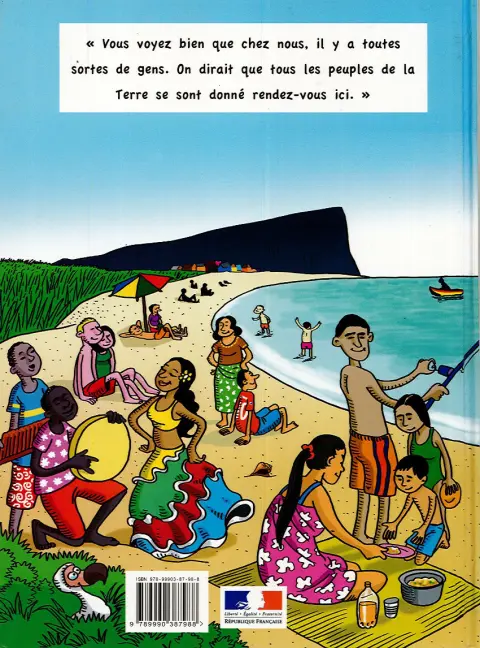 Verso de l'album L'Île Maurice racontée à mes petits-enfants