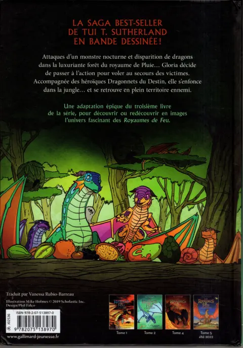 Verso de l'album Les royaumes de Feu 3 Au coeur de la jungle