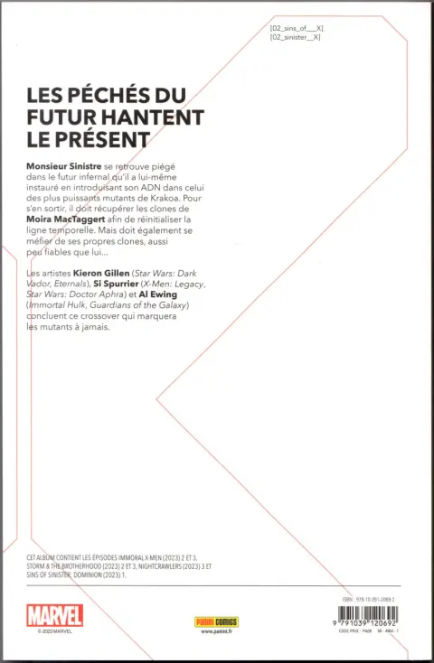 Verso de l'album Sins of Sinister Volume 2/2