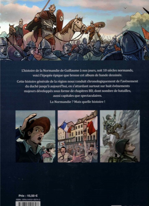 Verso de l'album La normandie quelle histoire ! Mille ans d'histoire Normande en BD