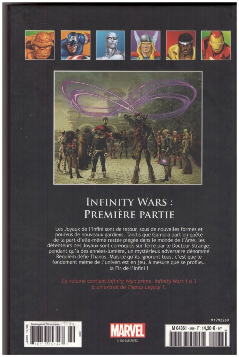 Verso de l'album Marvel Comics - La collection de référence Tome 279 Infinity Wars - Première Partie