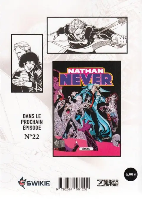 Verso de l'album Nathan Never Swikie N° 21 Chimères