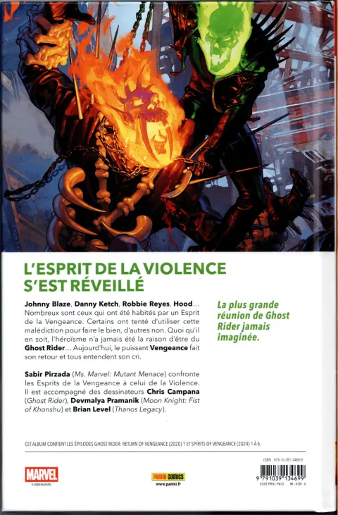 Verso de l'album Les Esprits de la vengeance 2 On l'appelait Vengeance