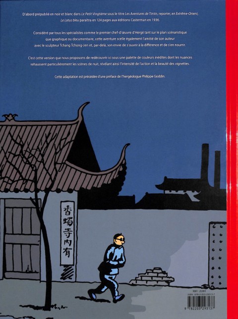 Verso de l'album Tintin Tome 5 Tintin et le Lotus bleu