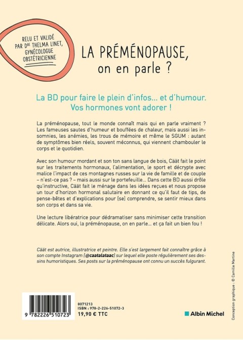 Verso de l'album La préménopause, on en parle ? Bienvenue en zone de turbulences