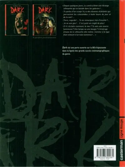 Verso de l'album Dark Tome 1 La crypte écarlate