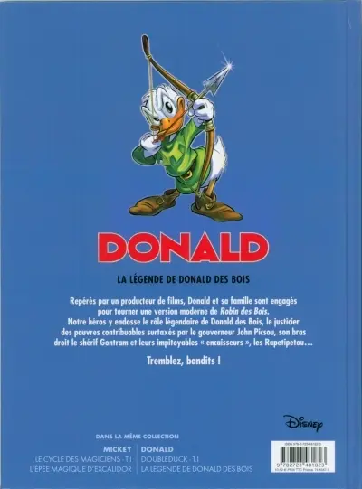 Verso de l'album La légende de Donald des bois