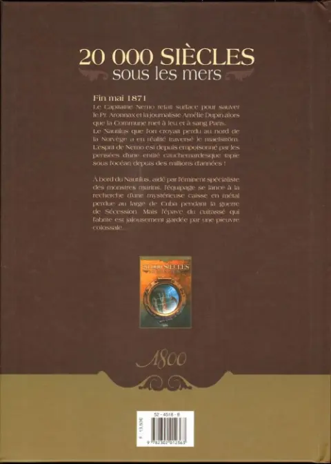 Verso de l'album 20 000 siècles sous les mers Tome 1 L'horreur dans la tempête