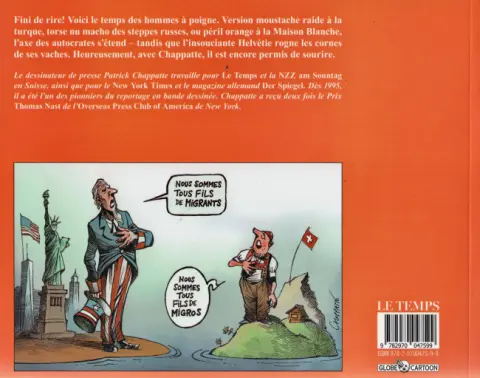 Verso de l'album Le choc des égo 2015-2018 : Trump, le monde et la Suisse