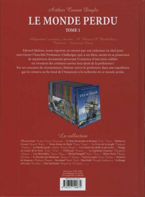 Verso de l'album Les Incontournables de la littérature en BD Tome 6 Le Monde perdu - Tome 1