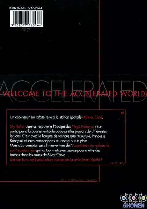 Verso de l'album Accel World 8
