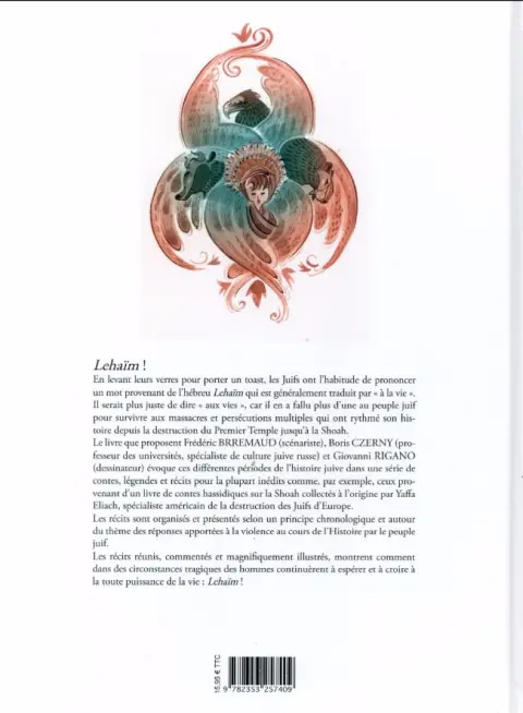 Verso de l'album Lehaïm Histoires juives à travers le temps
