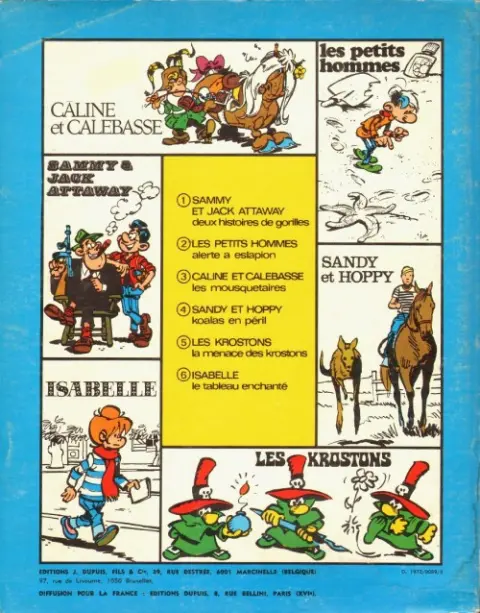 Verso de l'album Les Mousquetaires / Câline et Calebasse Câline et Calebasse - Les Mousquetaires