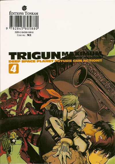 Verso de l'album Trigun maximum 4 Bottom of the Dark