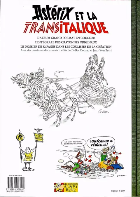 Verso de l'album Astérix Tome 37 Astérix et la Transitalique