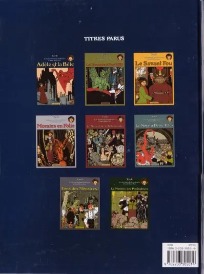 Verso de l'album Les Aventures Extraordinaires d'Adèle Blanc-Sec Tome 1 Adèle et la Bête