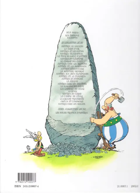 Verso de l'album Astérix Tome 7 Le combat des chefs