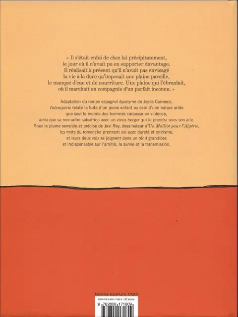 Verso de l'album Intempérie