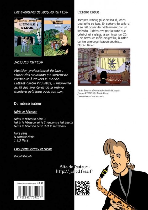 Verso de l'album Jacques Riffeur Tome 1 L'Etoile Bleue