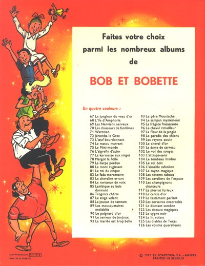 Verso de l'album Bob et Bobette Tome 115 Les Martiens sont là