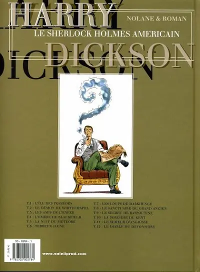 Verso de l'album Harry Dickson Tome 12 Le diable du Devonshire