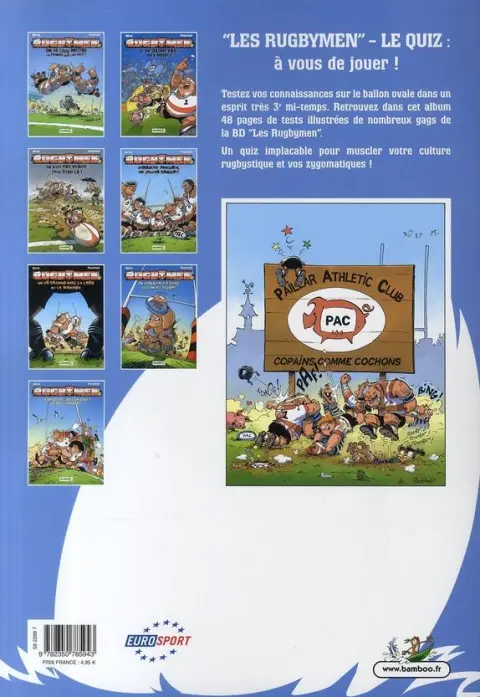 Verso de l'album Les Rugbymen Le quiz