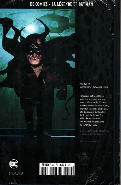 Verso de l'album DC Comics - La Légende de Batman Volume 29 Que meurent batman et robin