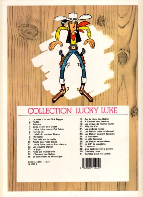 Verso de l'album Lucky Luke Tome 25 La ville fantôme