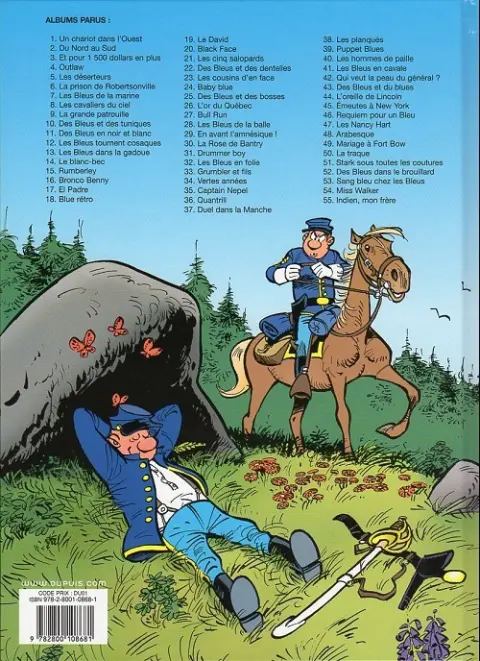 Verso de l'album Les Tuniques Bleues Tome 11 Des bleus en noir et blanc