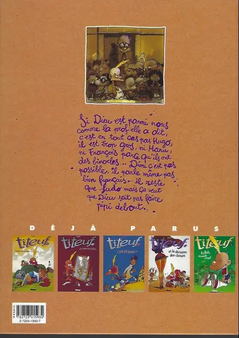 Verso de l'album Titeuf Tome 1 Dieu, le sexe et les bretelles