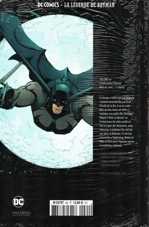Verso de l'album DC Comics - La Légende de Batman Volume 64 La résurrection de ra's al guhl