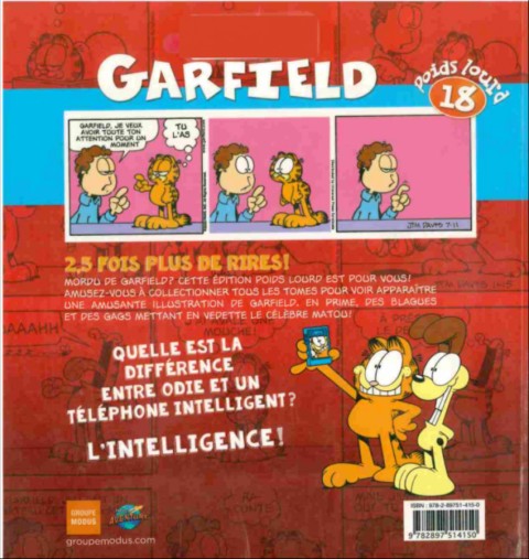 Verso de l'album Garfield Poids lourd 18