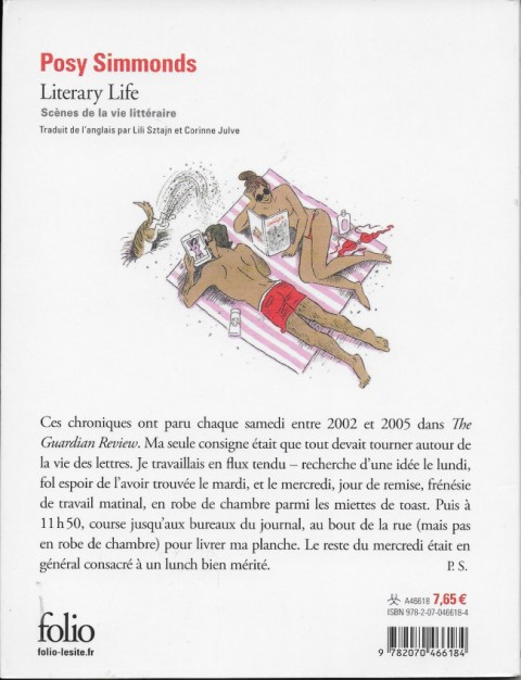 Verso de l'album Literary life Scènes de la vie littéraire