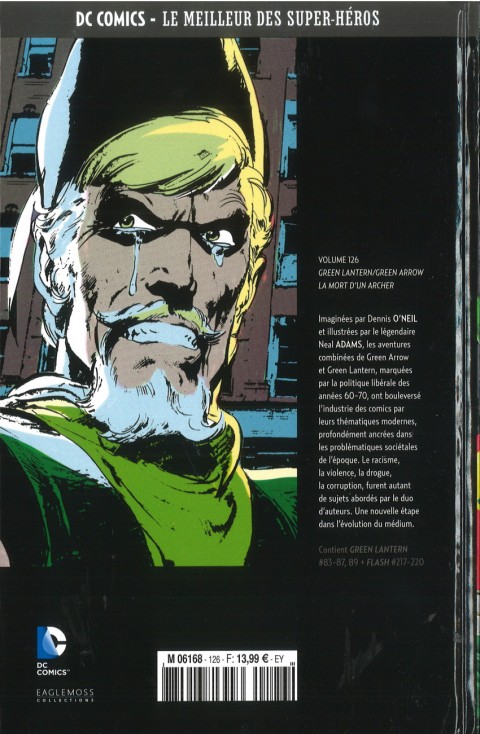 Verso de l'album DC Comics - Le Meilleur des Super-Héros Volume 126 Green Lantern/ Green Arrow - La Mort d'un Archer