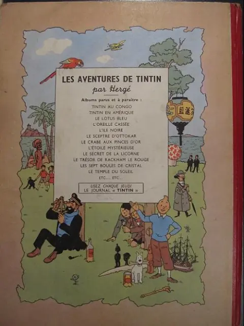 Verso de l'album Tintin Tome 11 Le Secret de la Licorne
