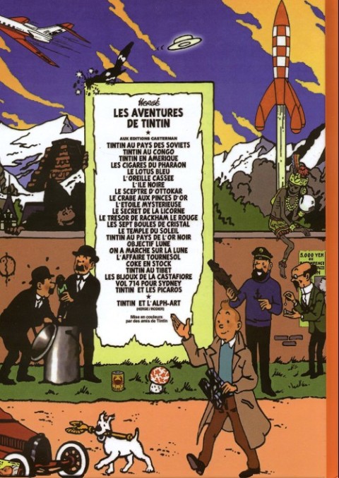 Verso de l'album Tintin Tintin et l'Alph-art