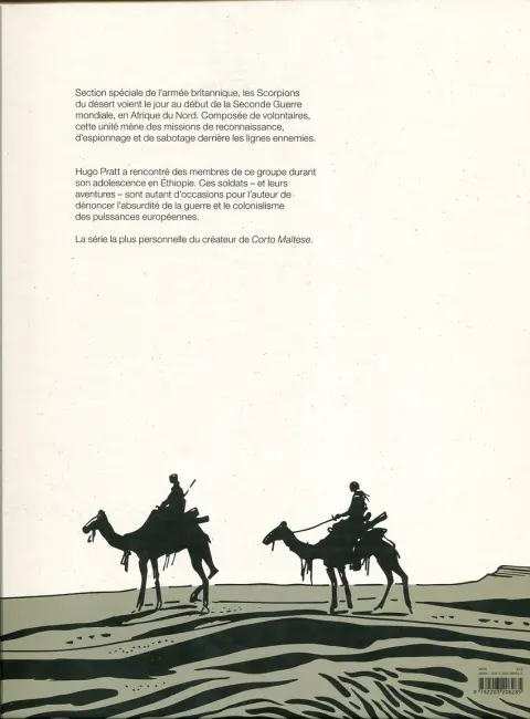 Verso de l'album Les Scorpions du Désert