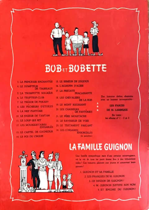 Verso de l'album Bob et Bobette Tome 9 La nef fantôme