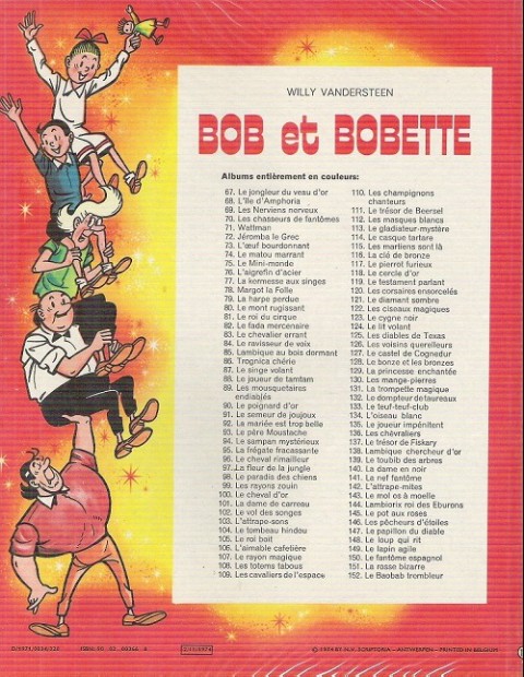 Verso de l'album Bob et Bobette Tome 114 Le casque tartare